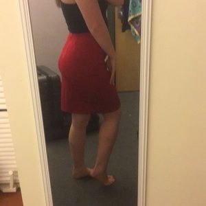 Red stretchy pencil skirt size 8